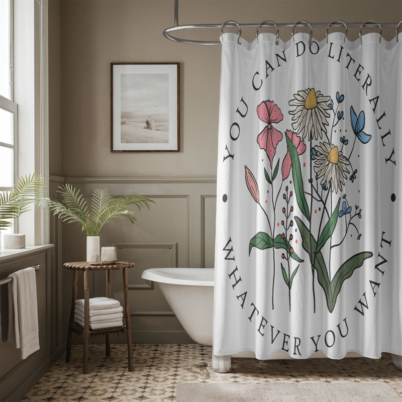 Rideau de douche standard 1 pièce Vintage Bloom, H 74 po x l 71 po