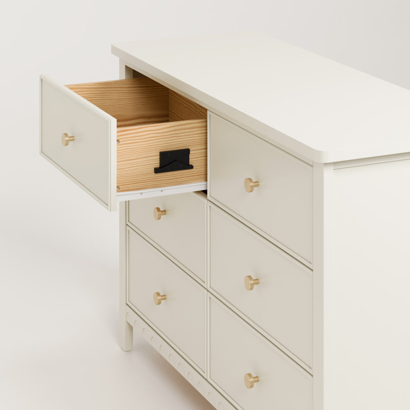 Commode double 6 tiroirs Sasha, Avoine givrée