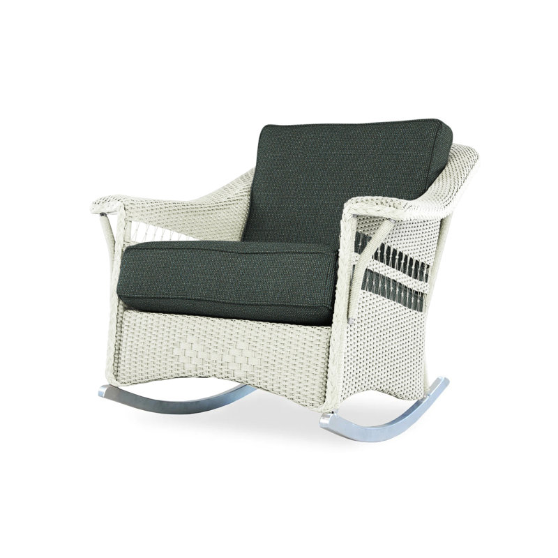Nantucket Outdoor Rocker Chair, Sandberg Navy, Ivory