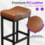 Ensemble de 2 tabourets de bar sans dossier de 65 cm avec siège en cuir souple, pouvant supporter jusqu'à 136 kg, idéal pour un îlot de cuisine moderne.-1577201786-1593289187-1588077910