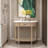 Pinewood Table With Drawer And Open Shelf