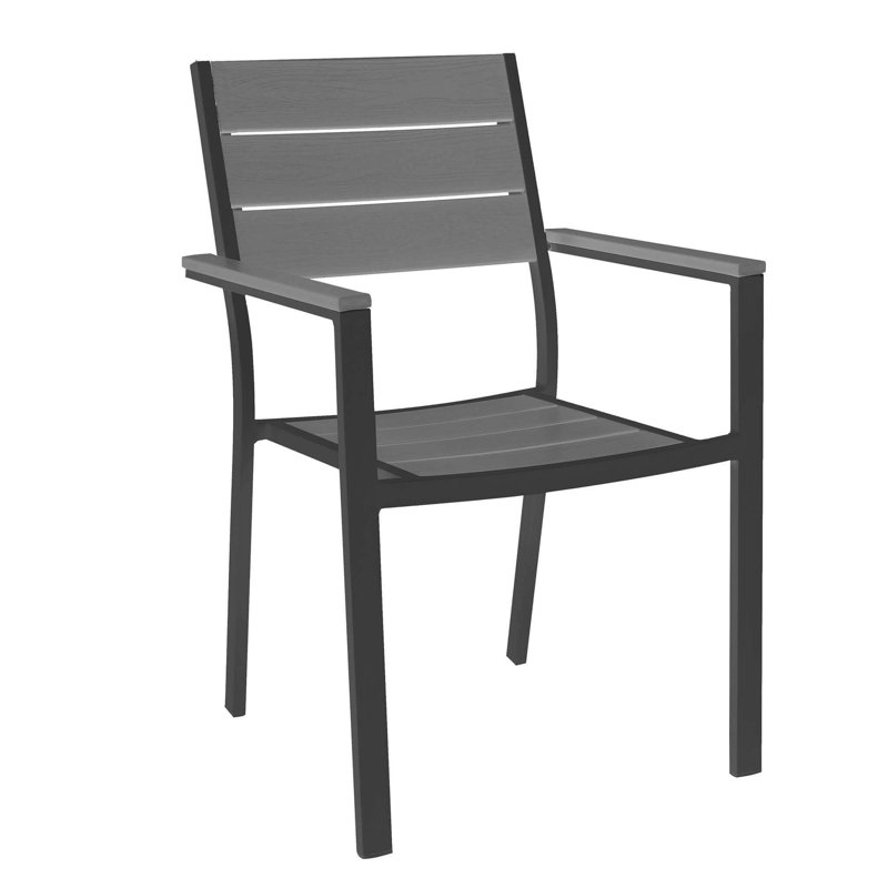 Lella Stacking Patio Dining Armchair, Anthracite