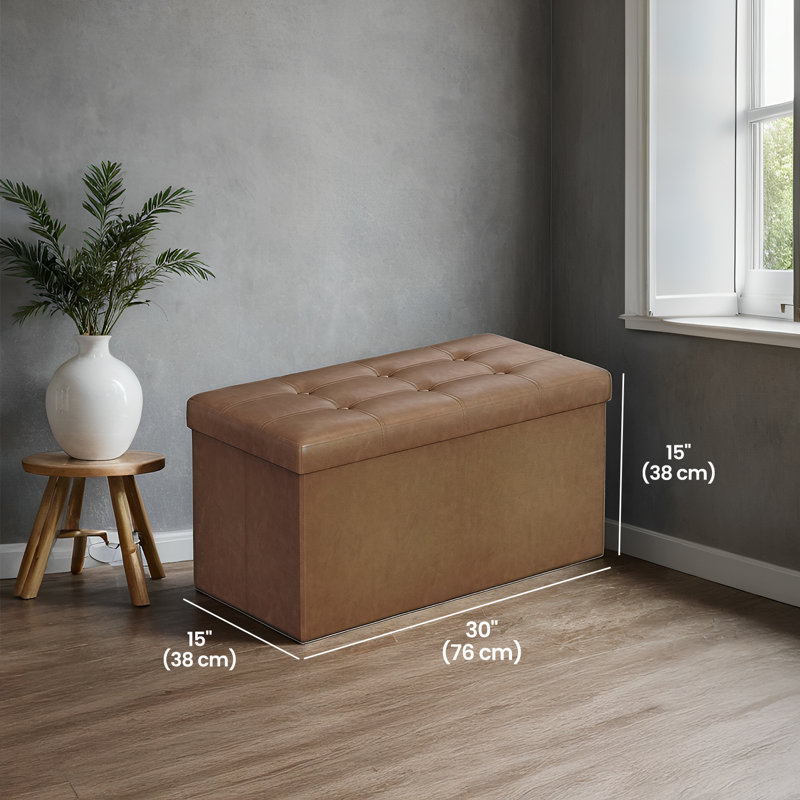 Banc de rangement repose-pieds, Brun café