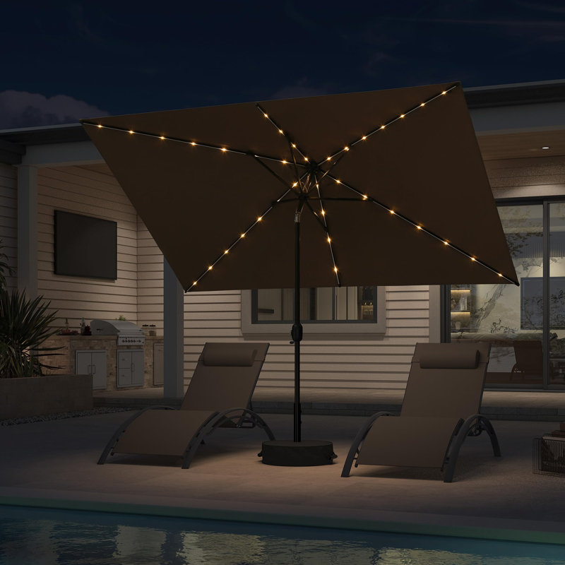 Parasol de patio rectangulaire pour l'extérieur, Taupe