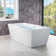 67" x 32" Freestanding Soaking Acrylic Rectangular Bathtub, Non-Slip Design