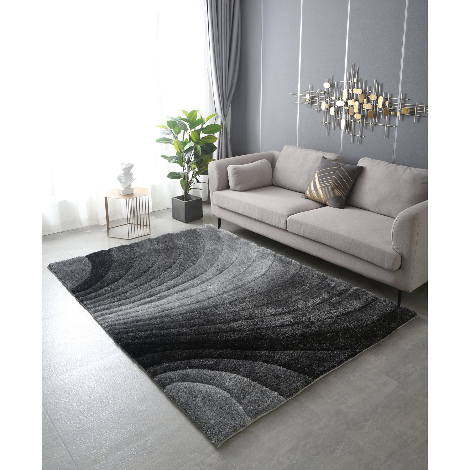 Mercer41 3D Shaggy Hand Tufted Area Rug | Wayfair