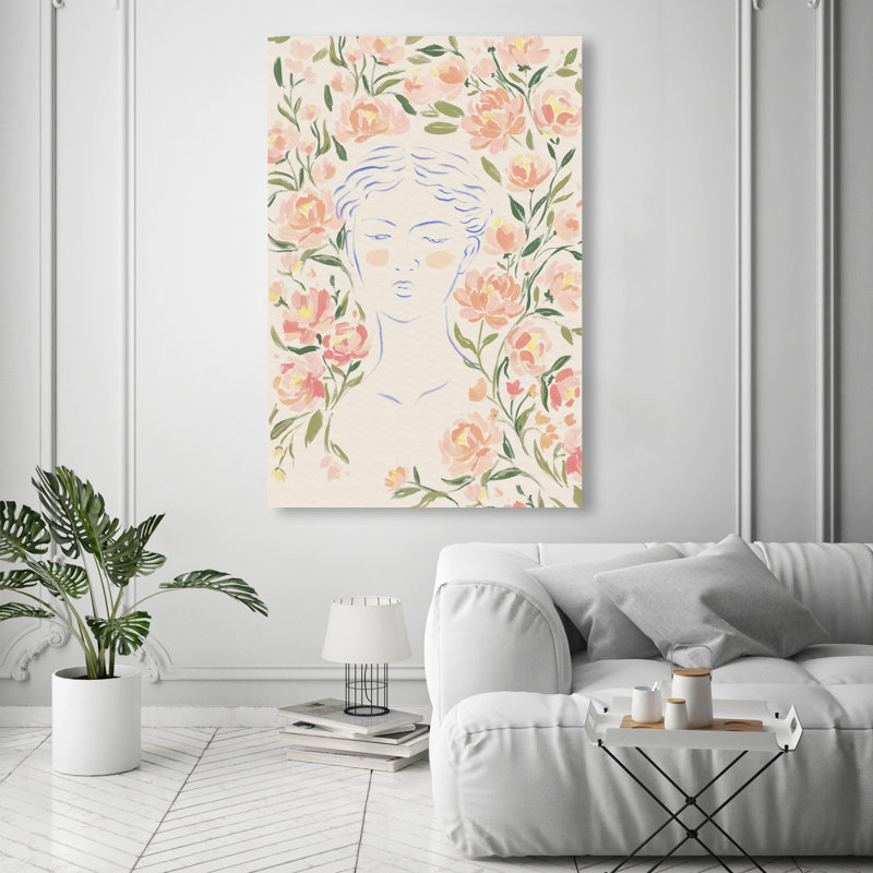 Artemis And Flowers Print by Oliver Gal, 15"H x 10"W, Gallery Wrapped
