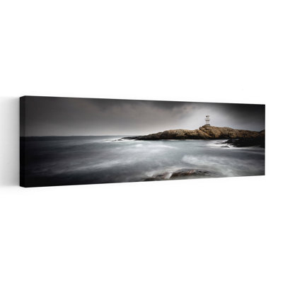 Dramatic Lighthouse Seascape Dramatic Minimalist Serene Coastal Landscape Wall Art