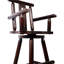 Tabouret de bar brun rustique avec fonction pivotante à 360 ° - bois de sapin, confortable pour un café, une salle à manger, un bistro, un bistro et un pub