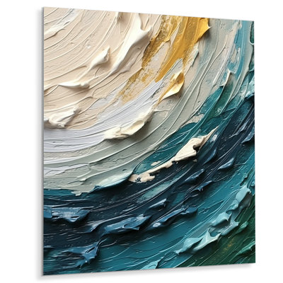 " Teal Cream Surreal Spirals II "