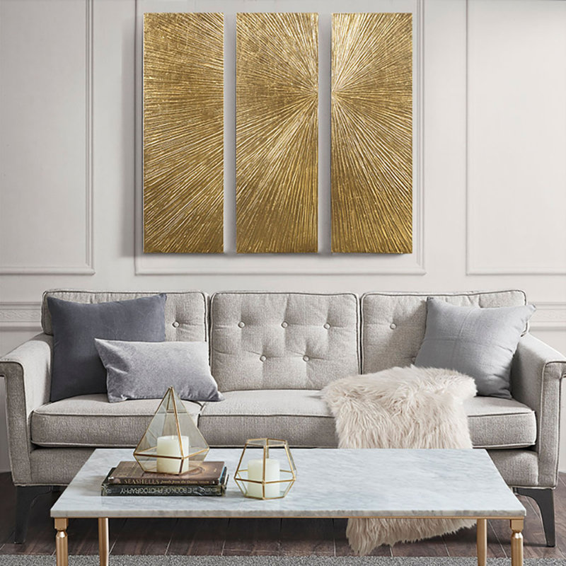 Hand-Painted Resin Triptych