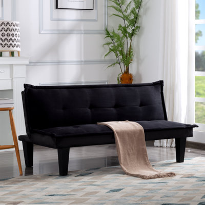 63.8-inch Black Bolster Sofa Bed by Latitude Run