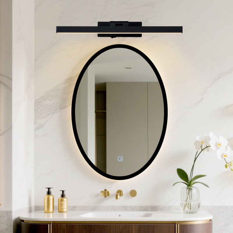 Luminaire de meuble-lavabo moderne sans fil à DEL - intensité variable 3CCT, télécommande, rechargeable, installation magnétique facile