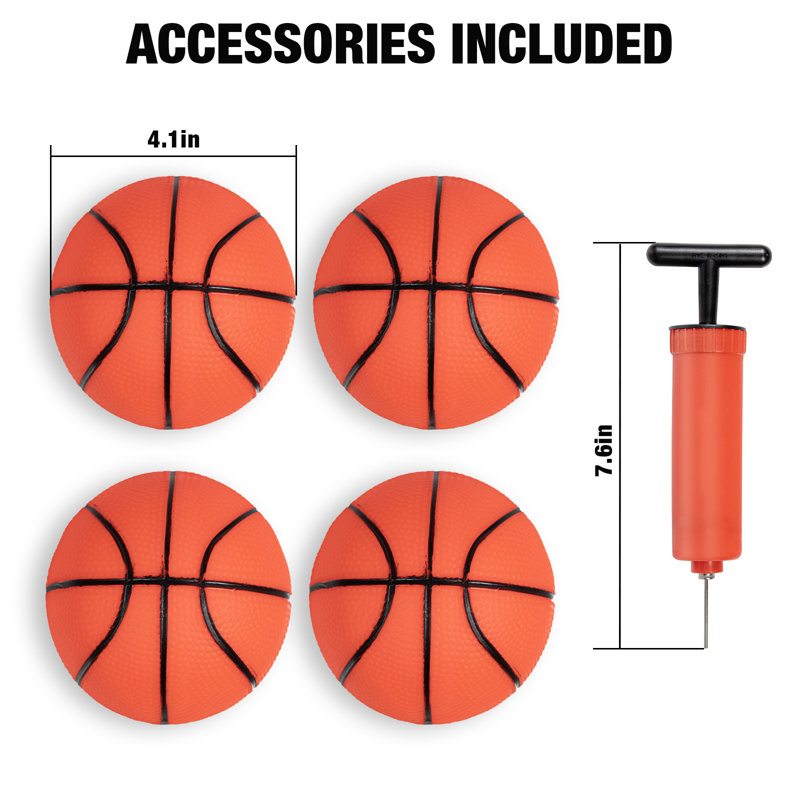 Machine d'arcade de basketball à double tir pour la maison avec réglable à l'avant et à l'arrière - Jeu de basketball intérieur avec pointage à DEL, conception pliable, 4 balles et pompe
