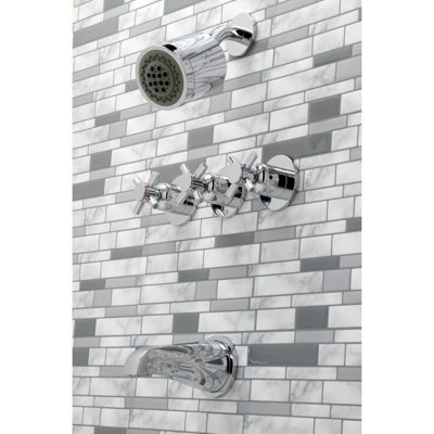 Kingston Brass Concord Triple-Handle Tub and Shower Faucet