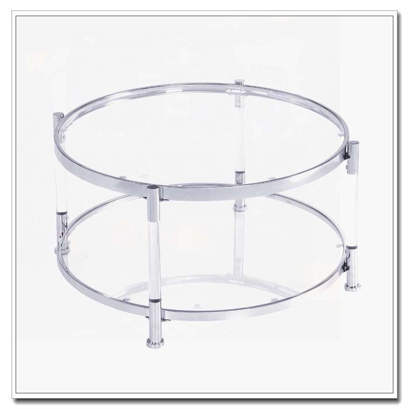 Table basse ronde en verre trempé 32,3 po
