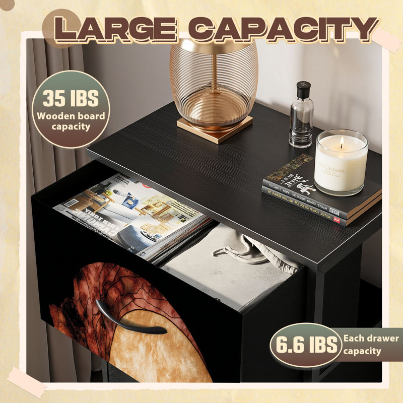 Commode Western pour chambre à coucher avec 4 tiroirs de rangement Majestic Gothic Desert Scène Commodes de couleur sable Commode en tissu avec cadre en acier pour vestibule