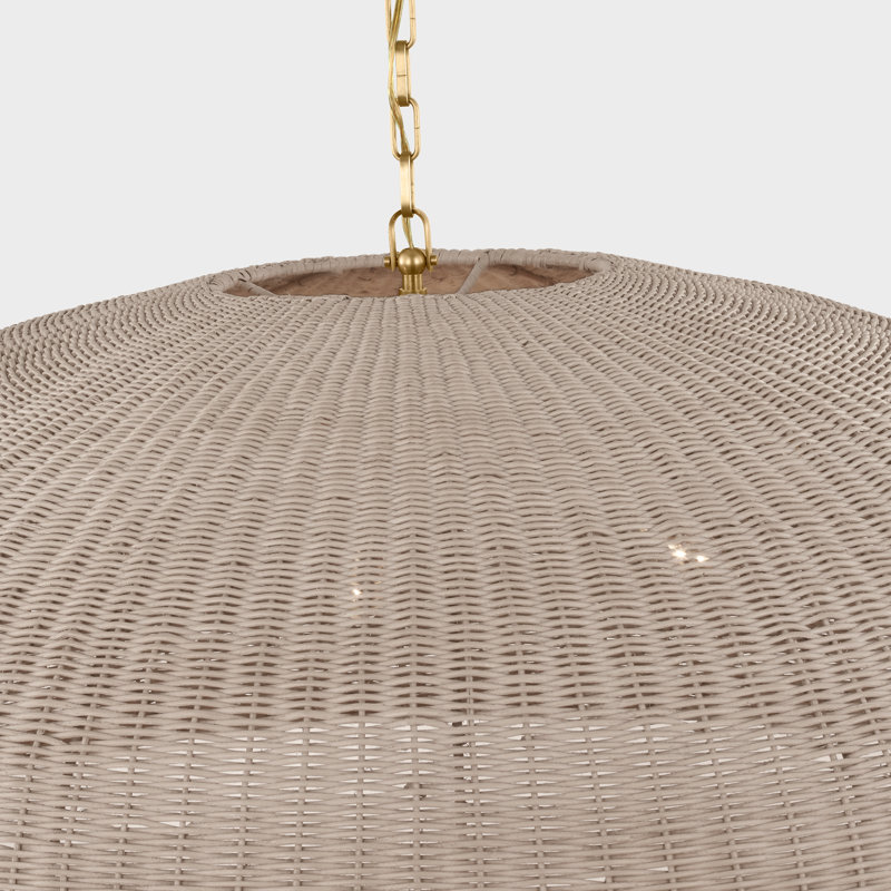 Kokomo Pendant by Chapman & Myers, 16.75" H x 44" W x 44" D, Ash, Antique-Burnished Brass