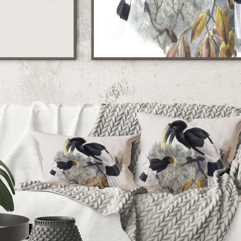 Housse et insert d'oreiller rectangulaire Bird Illustration I