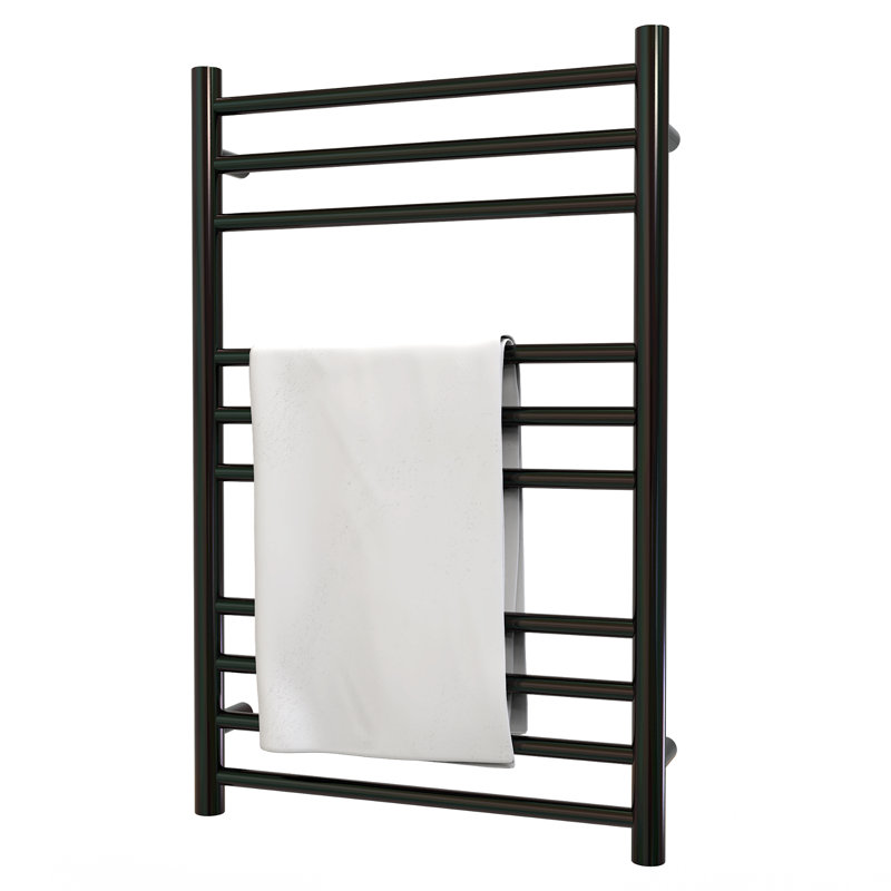 Electric Towel Warmer for Bathroom, Heated Towel Rack with Timer, Classic Black Style, Noir