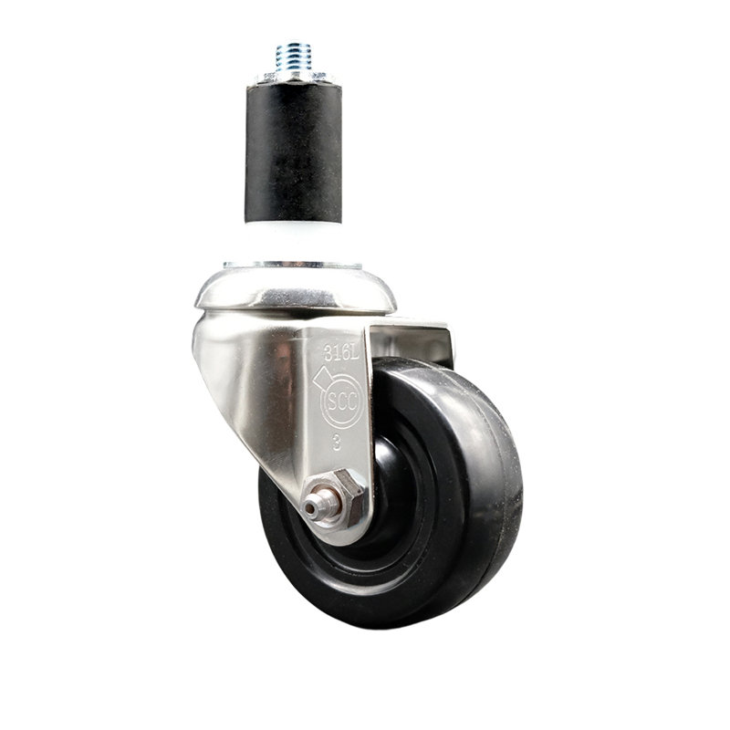 Soft Rubber Swivel Expanding Stem Caster