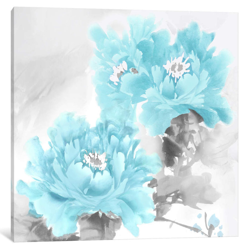 Flower Bloom In Aqua II by Jesse Stevens - Wrapped Canvas Print, 45.72 cm H x 45.72 cm W x 1.91 cm D