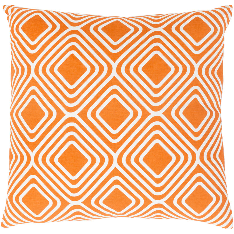 Housse de coussin en coton Ballina, H 22 po x l 22 po x P 1 po, Orange