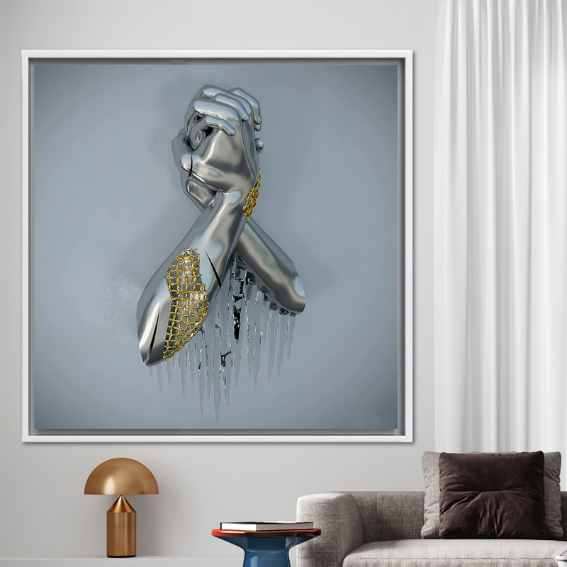 Print on Canvas, Framed Print without Mat, 80 cm H x 80 cm W, White