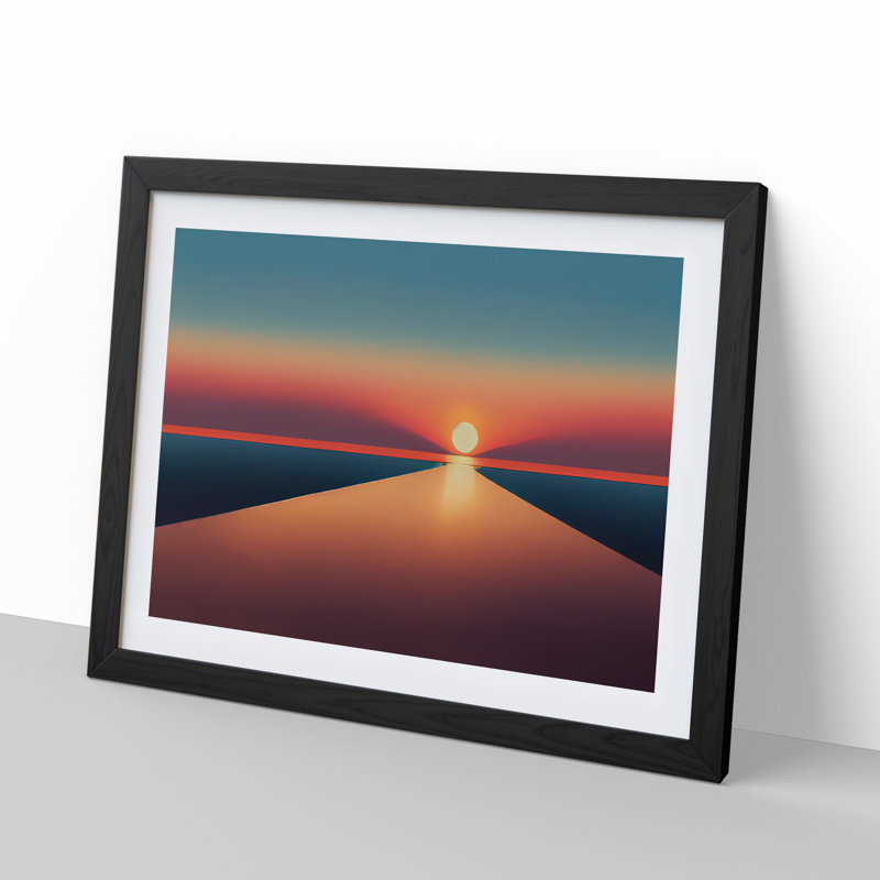 XH1022-6186X Modern Sunset Vol.2 Abstract - Single Picture Frame Print, 46cm H x 64cm W x 2cm D, Black