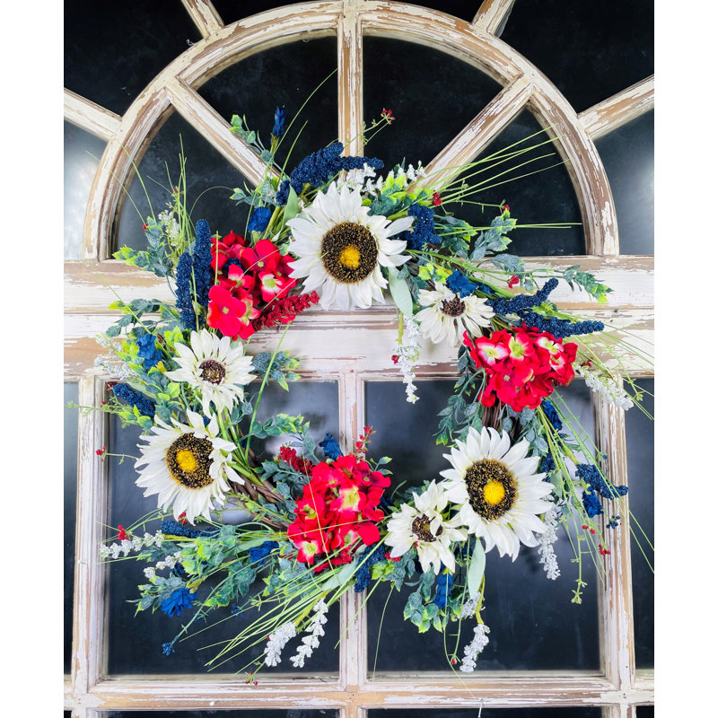 Couronne de tournesol patriotique 24 po
