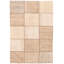 Tapis brun clair en laine tissé à plat à la main à motif patchwork Martiya 5 pi 4 po x 7 pi 8 po