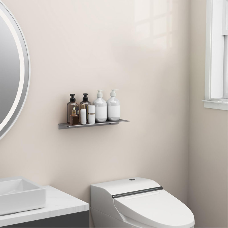 Tablette flottante murale - présentoir en métal robuste pour salle de bain, cuisine, bureau - sans installation de perceuse, solution de rangement peu encombrante