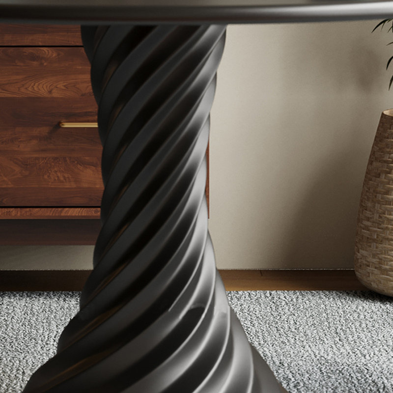 Ensemble de table ronde à pieds rotatifs, H 29,53 po x L 39,37 po x l 39,37 po, Noir