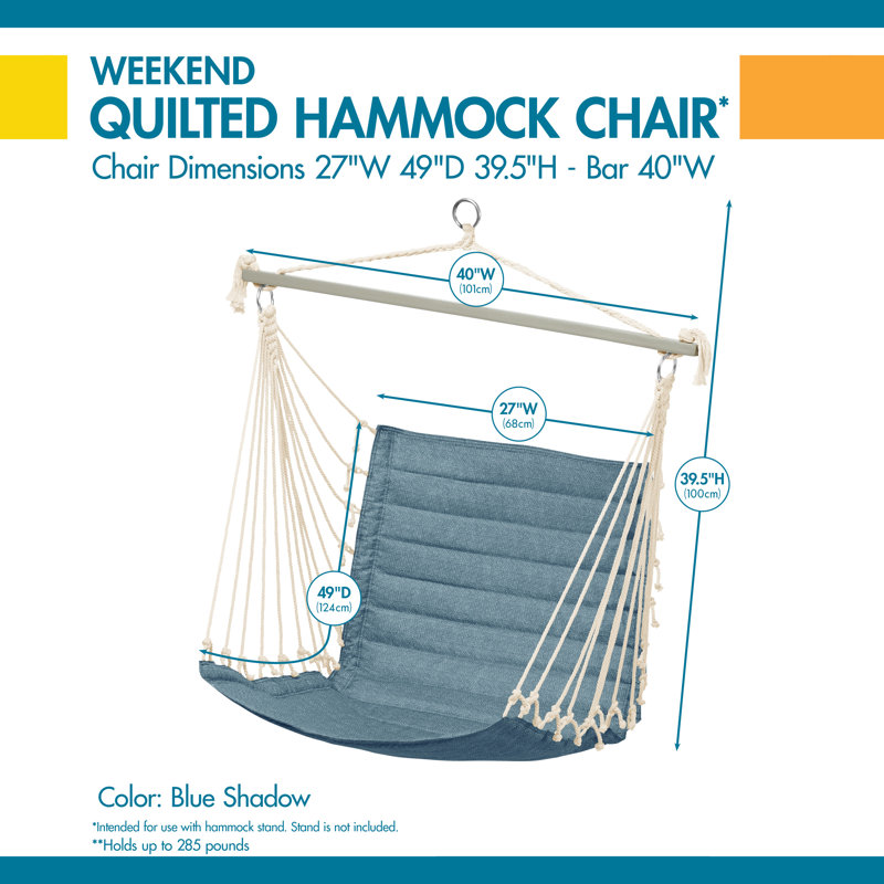 Chaise hamac matelassé Weekend, bleu