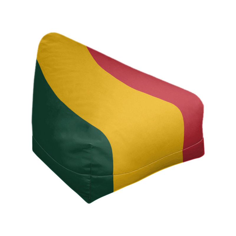 Classic Bean Bag, 30" H x 27" W x 27" D, Forest Green/Harvest Gold/Iron Range Red