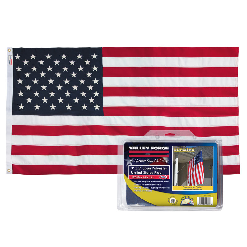 Double Sided 36 in. H x 60 in. W Polyester Independence Day House Flag