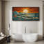 «Sun and Moon Oceanic Sunset Waves And Sun Dynamic Sea Landscape», reproduction d'art sur toile-111665154-98042172