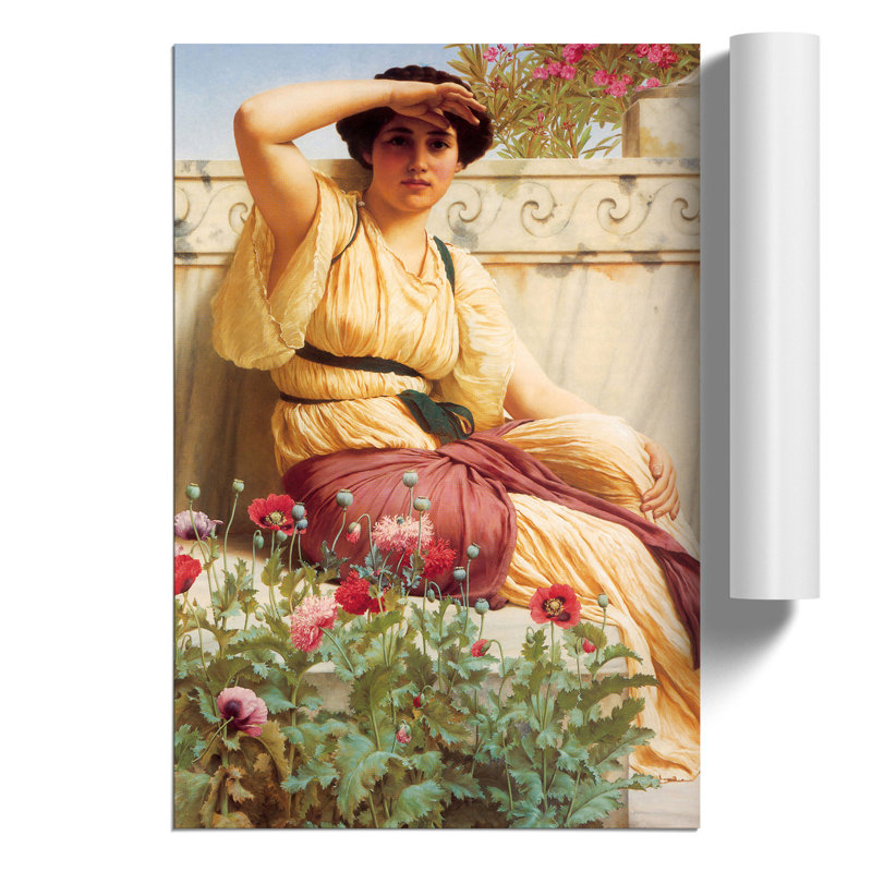 A Tryst by John William Godward - No Frame Painting, 30cm H x 21cm W x 0.1cm D