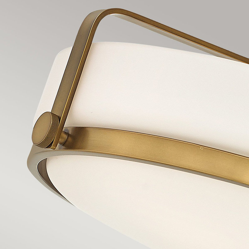 Moreauville Glass Semi Flush Mount, 25.3cm H x 45.6cm W, Heritage Brass