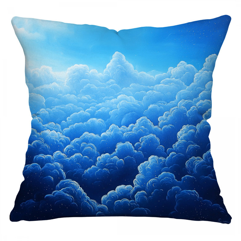 Clouds Throw Pillow, Weather Cotton Twill Pillows, Square 18"
