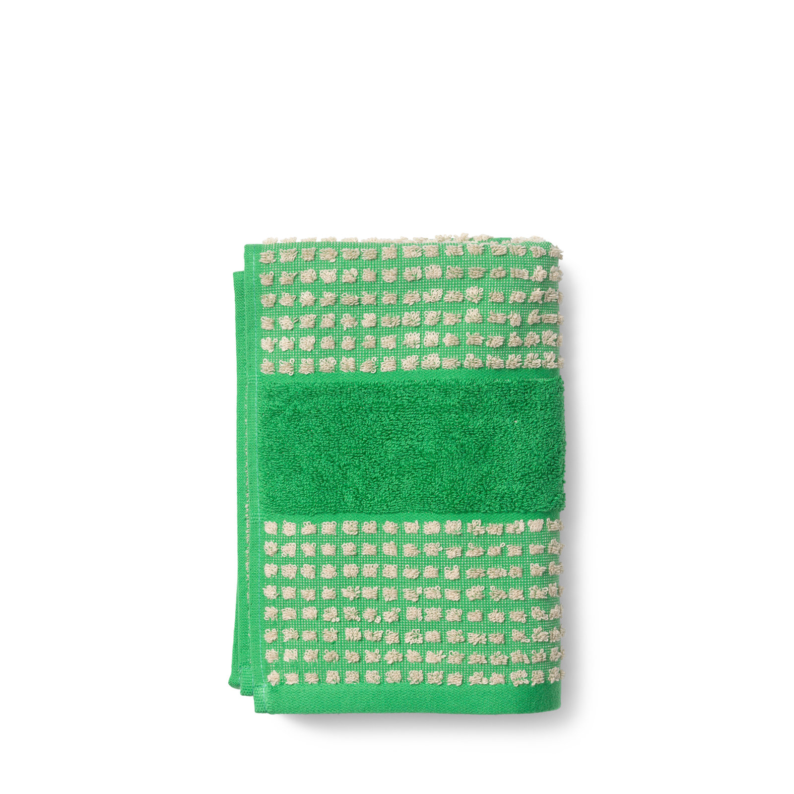 Check Hand Towel 19.7" X 39.4", Green/Sand