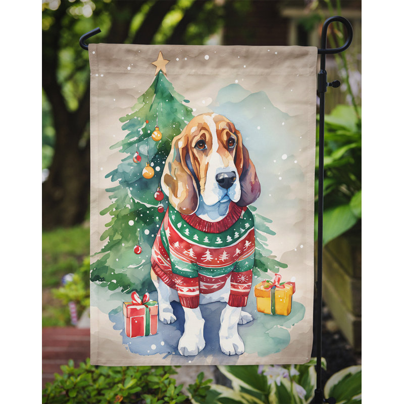 Polyester double face Noël, H 15,5 po x l 11,25 po