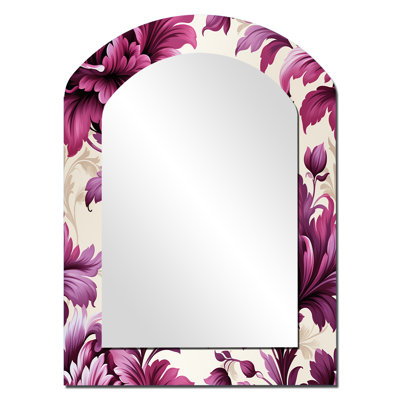 Regency Damask Grandeur Victorian Pattern - Miroir mural décoratif asymétrique floral