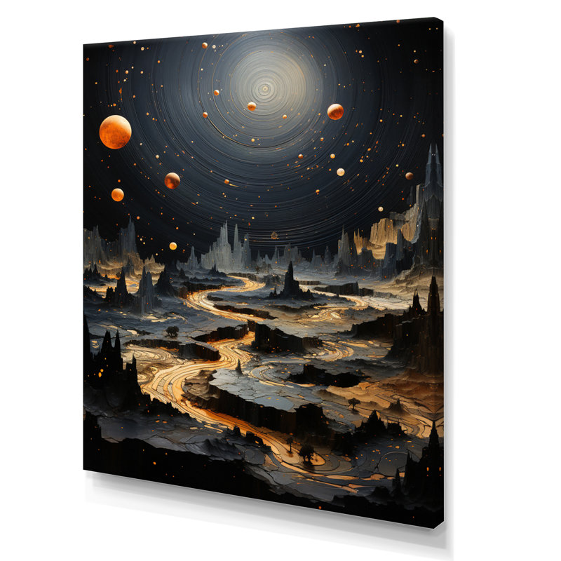 Asteroids Anomaly - Décoration murale Asteroids, H 32 po x l 16 po x P 1 po, Toile tendue