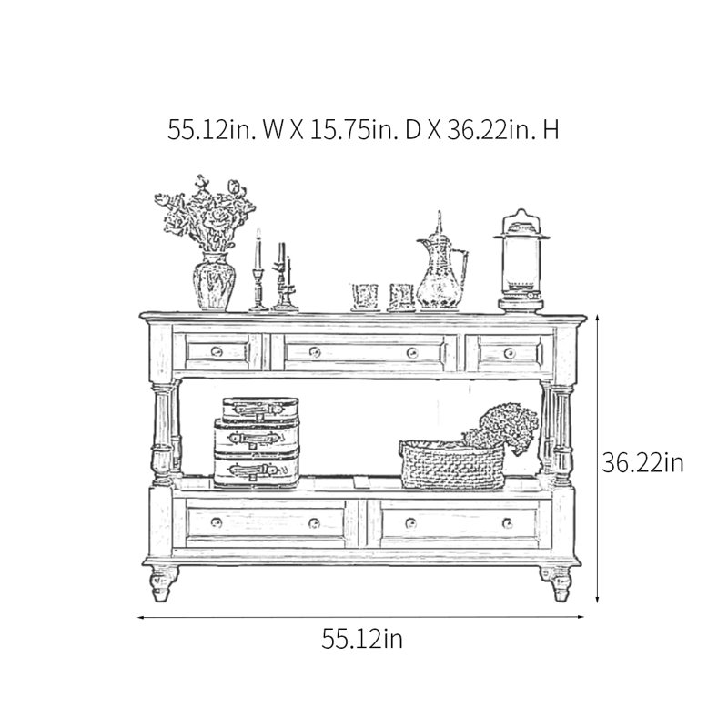 Retro Multifunctional Console Table