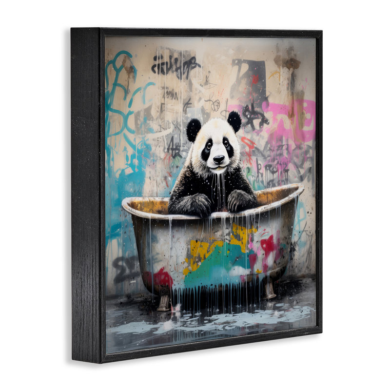 Dessin de graffiti, giclée sur toile par Pazar Studio, H 12 po x l 12 po, Giclée encadrée noir minuit