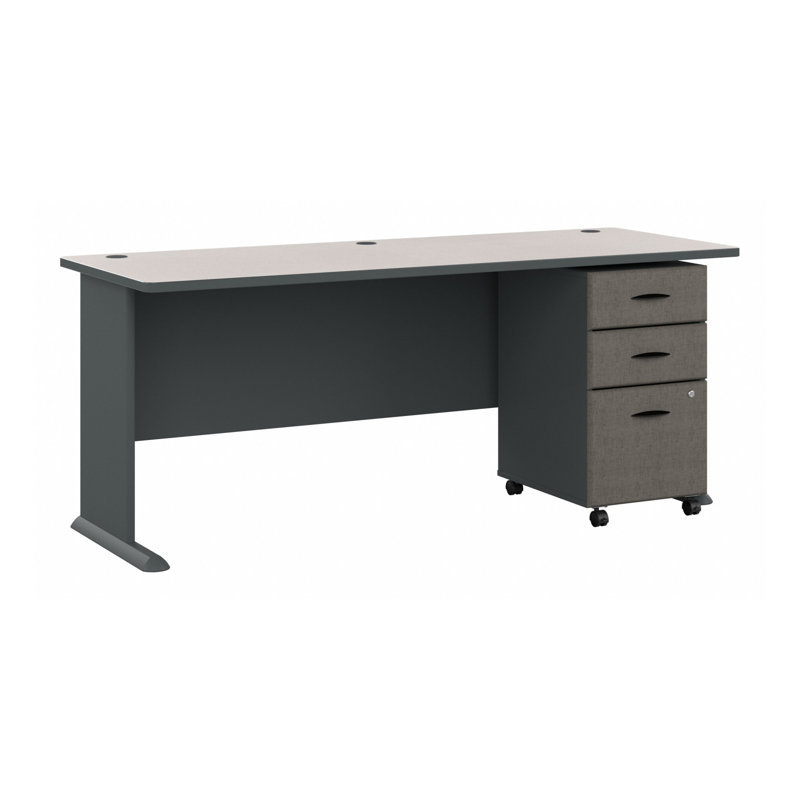 Bureau Series, Blanc spectre / ardoise, H 30 po x l 72 po x P 27 po