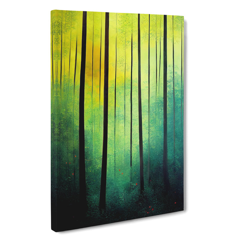 Watercolour Forest Art No.2 - Wrapped Canvas Print, 50cm H x 35cm W x 3cm D