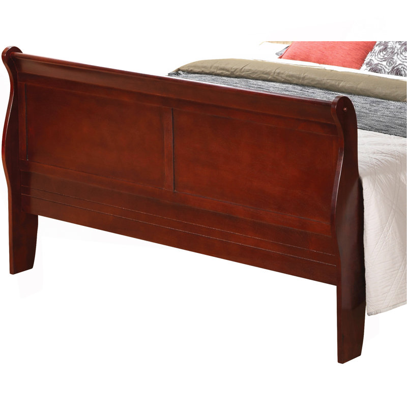 Elegant Traditional Full Bed In Sleek Black, Cerisier, Très grand lit