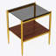 Ensemble de 2 tables de bout rectangulaires, plateau en verre trempé avec panneau de fibres à densité moyenne-1280285529-1280285533